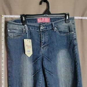 comfort denim womans/teens capri stitched pants